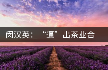 閔漢英：“逼”出茶業(yè)合作社，帶領(lǐng)村民走上致富路