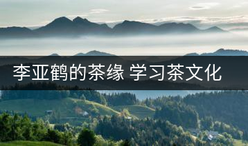 李亞鶴的茶緣 學(xué)習(xí)茶文化，了解茶文化，品味茶文化