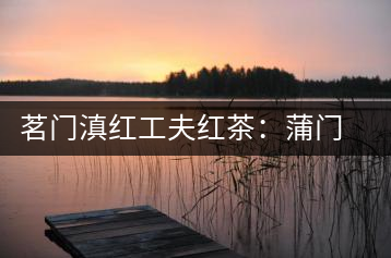 茗門滇紅工夫紅茶：蒲門佳茗，伴您度秋