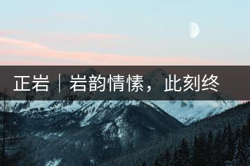 正巖｜巖韻情愫，此刻終得