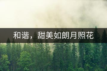 和諧，甜美如朗月照花