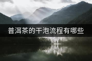 普洱茶的干泡流程有哪些