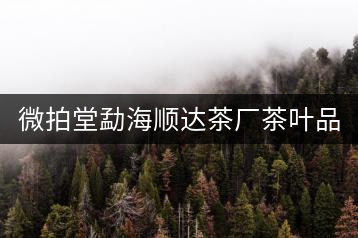 微拍堂勐海順達(dá)茶廠茶葉品質(zhì)如何？