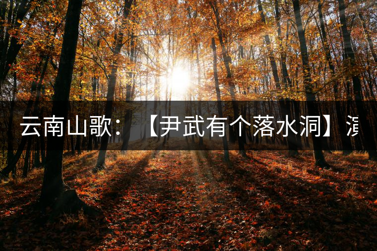 云南山歌：【尹武有個落水洞】演唱  唐夢  向萬陽