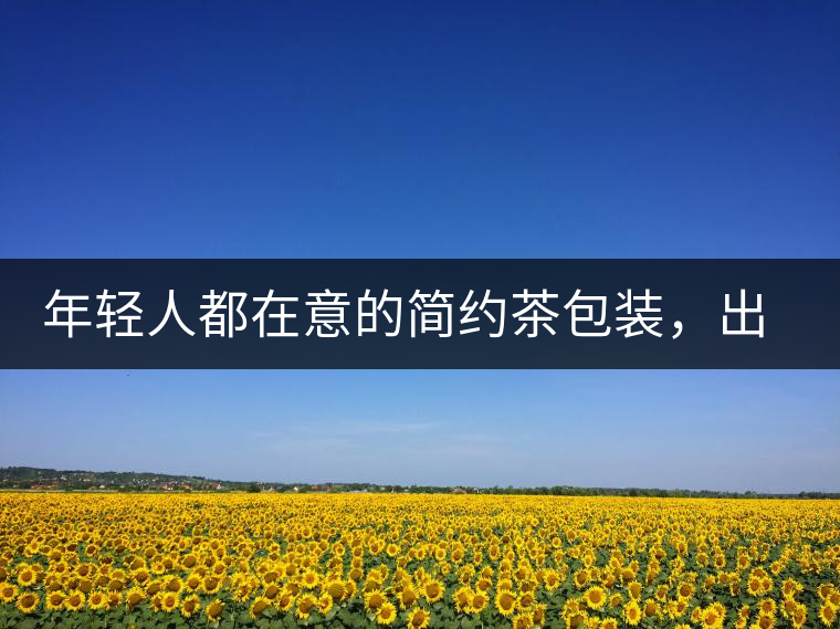 年輕人都在意的簡約茶包裝，出道顏值即巔峰的茶包裝可真好喝！