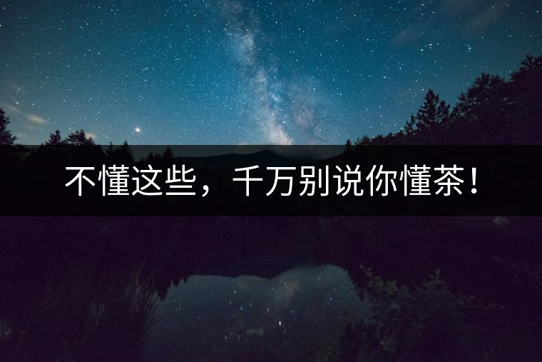 不懂這些，千萬別說你懂茶！