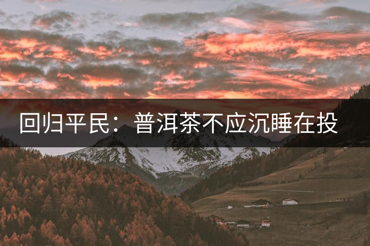 回歸平民：普洱茶不應(yīng)沉睡在投資藏家的倉(cāng)庫(kù)里