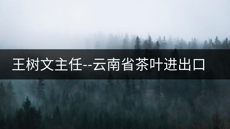 王樹文主任--云南省茶葉進出口公司首任辦公室主任