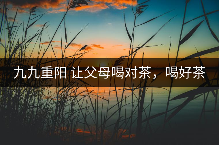九九重陽 讓父母喝對茶，喝好茶