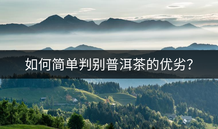 如何簡(jiǎn)單判別普洱茶的優(yōu)劣？