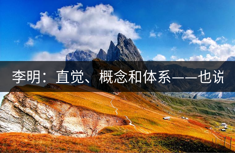 李明：直覺、概念和體系——也說“號級茶”