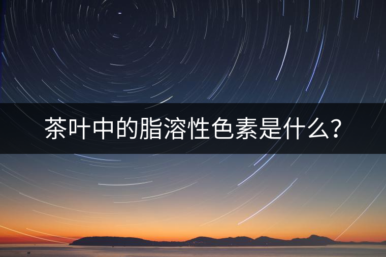 茶葉中的脂溶性色素是什么？