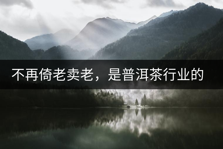 不再倚老賣老，是普洱茶行業(yè)的一大進(jìn)步