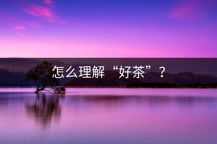 怎么理解“好茶”？
