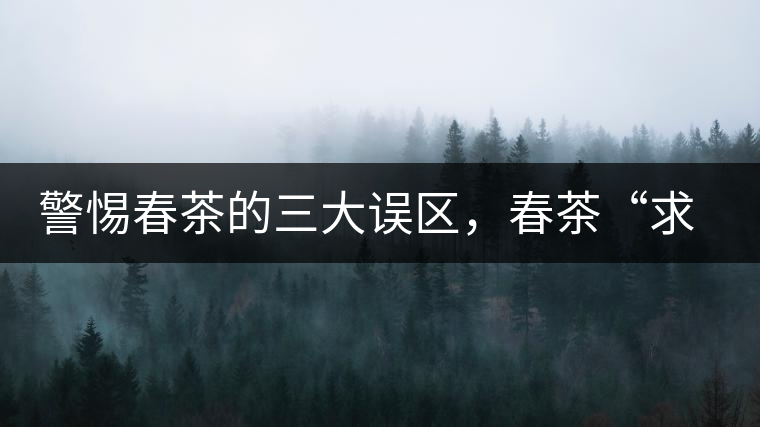 警惕春茶的三大誤區(qū)，春茶“求早”不如“求好”！