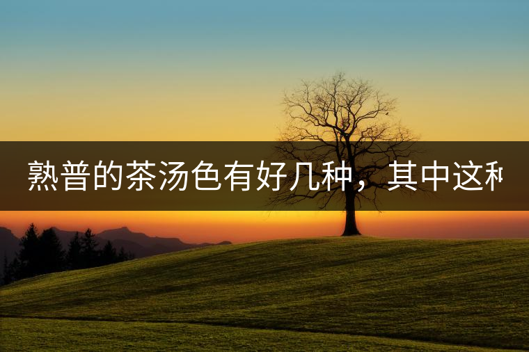 熟普的茶湯色有好幾種，其中這種不建議喝！