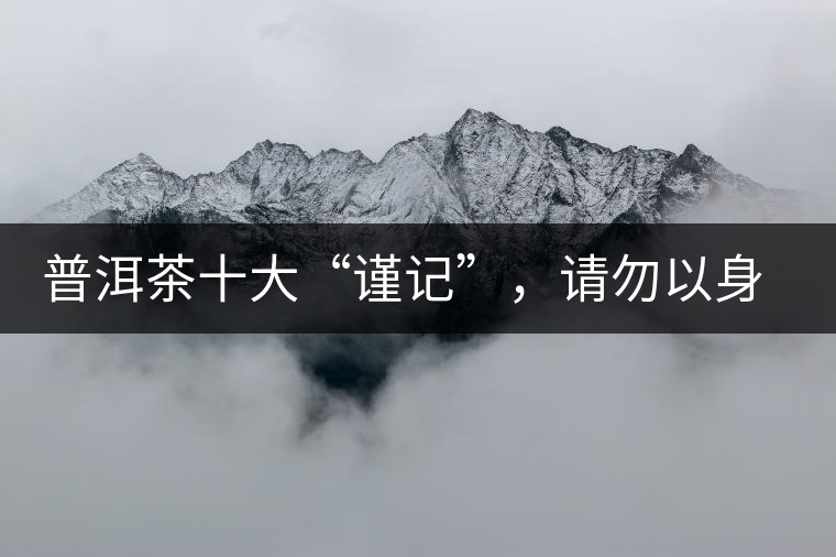 普洱茶十大“謹(jǐn)記”，請(qǐng)勿以身相試