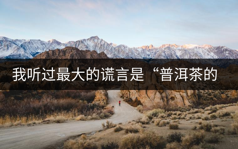 我聽過最大的謊言是“普洱茶的苦、澀、濃，就是霸氣”