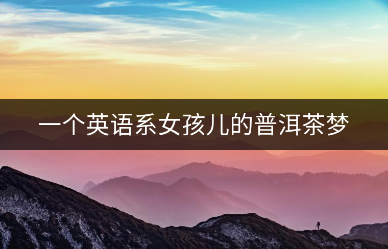 一個英語系女孩兒的普洱茶夢