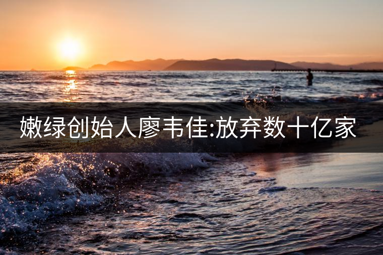 嫩綠創(chuàng)始人廖韋佳:放棄數(shù)十億家產(chǎn) 開時(shí)尚茶飲店 嫩綠創(chuàng)始人廖韋佳:放棄數(shù)十億家產(chǎn) 開時(shí)尚茶飲店