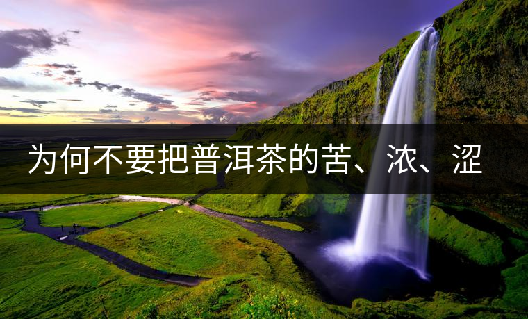 為何不要把普洱茶的苦、濃、澀味混為一談？