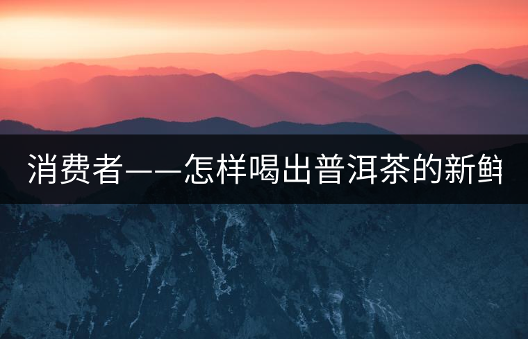 消費(fèi)者——怎樣喝出普洱茶的新鮮？