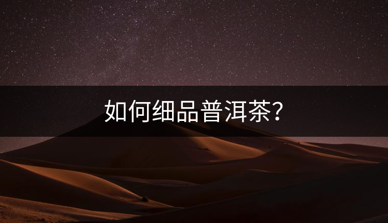 如何細(xì)品普洱茶？