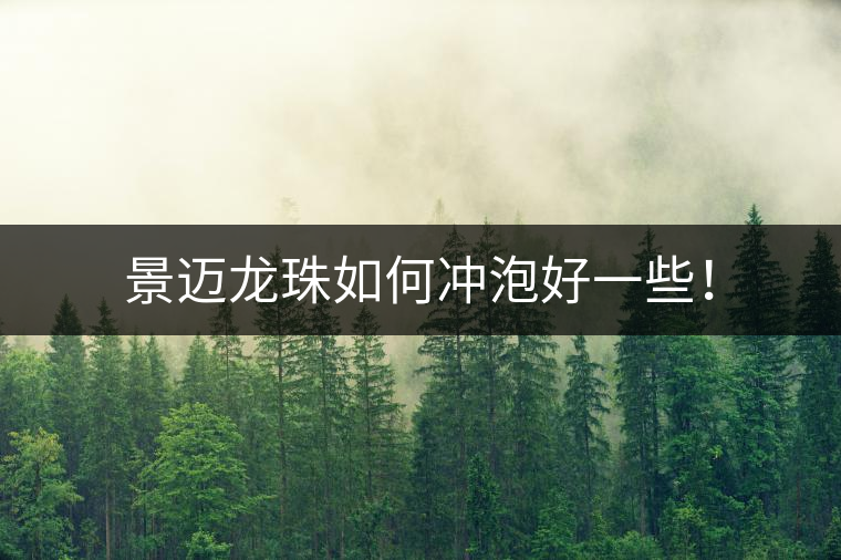 景邁龍珠如何沖泡好一些！