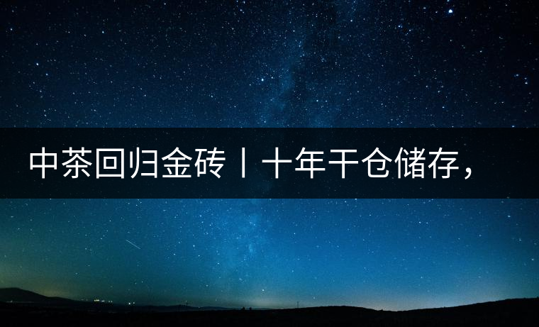 中茶回歸金磚丨十年干倉儲存，只為你回眸一笑