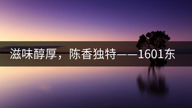 滋味醇厚，陳香獨特——1601東方美韻品鑒