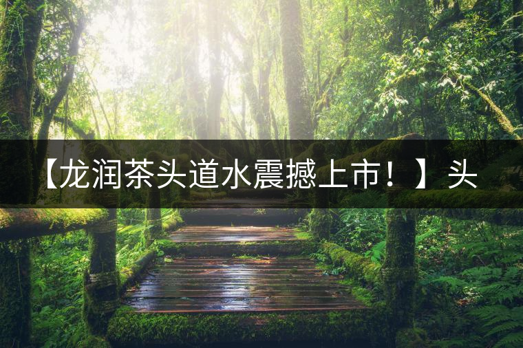 【龍潤茶頭道水震撼上市！】頭道水，二道茶，三道四道是精華！