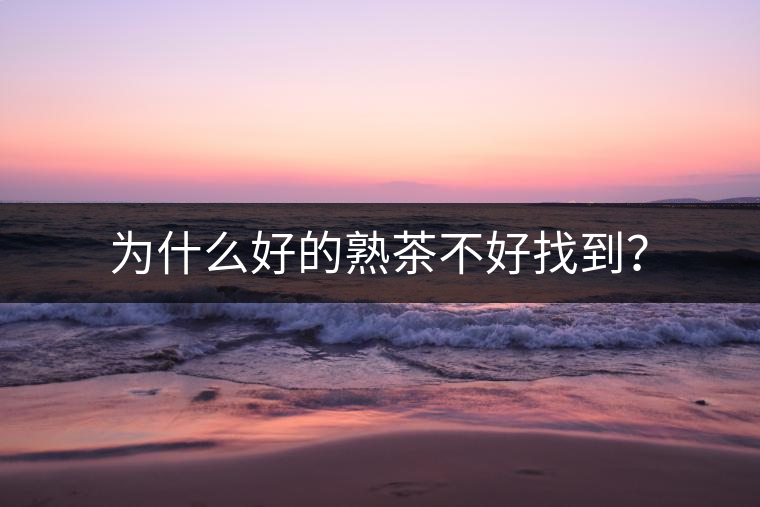 為什么好的熟茶不好找到？