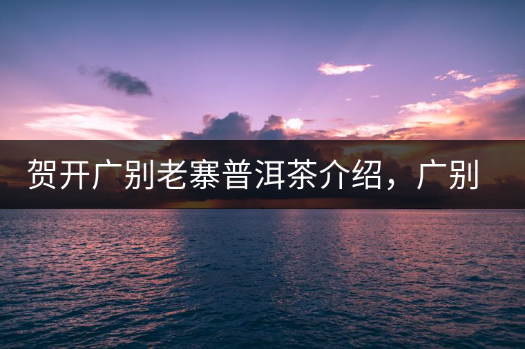 賀開廣別老寨普洱茶介紹，廣別老寨古樹茶口感特點