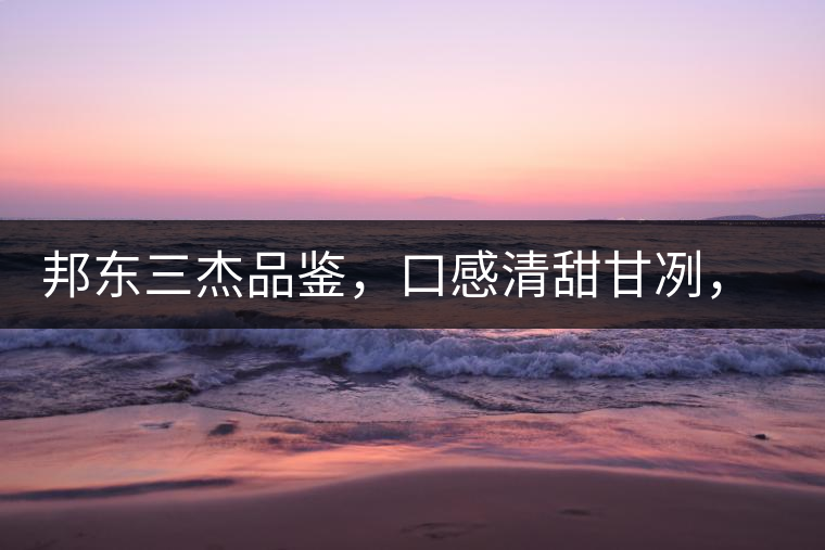邦東三杰品鑒，口感清甜甘冽，香氣富于變化