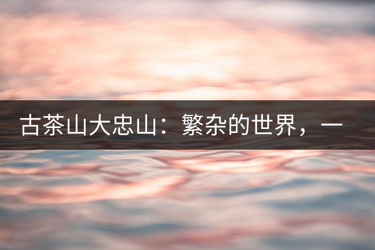 古茶山大忠山：繁雜的世界，一杯就夠了