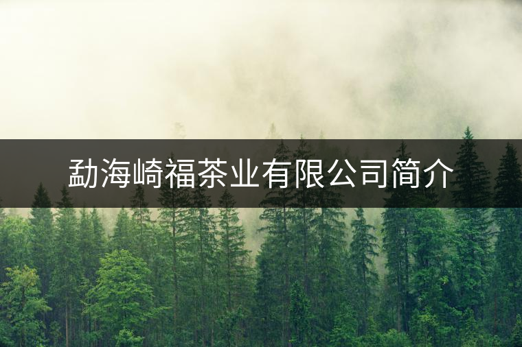 勐海崎福茶業(yè)有限公司簡(jiǎn)介 勐海崎福茶業(yè)有限公司簡(jiǎn)介