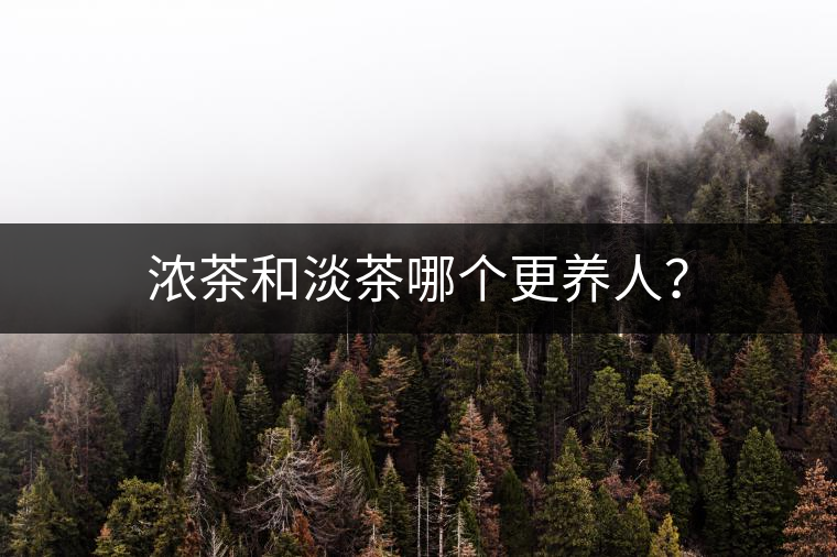 濃茶和淡茶哪個更養(yǎng)人？