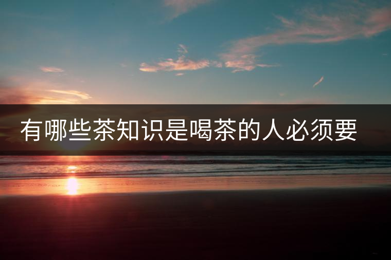 有哪些茶知識(shí)是喝茶的人必須要懂的？
