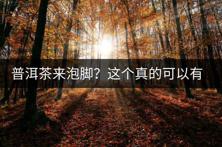 普洱茶來泡腳？這個真的可以有，還有治療腳氣的功效