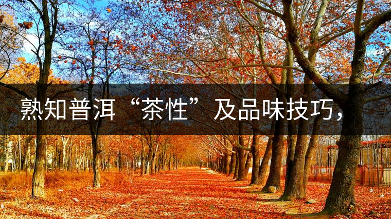 熟知普洱“茶性”及品味技巧，方能品出好茶