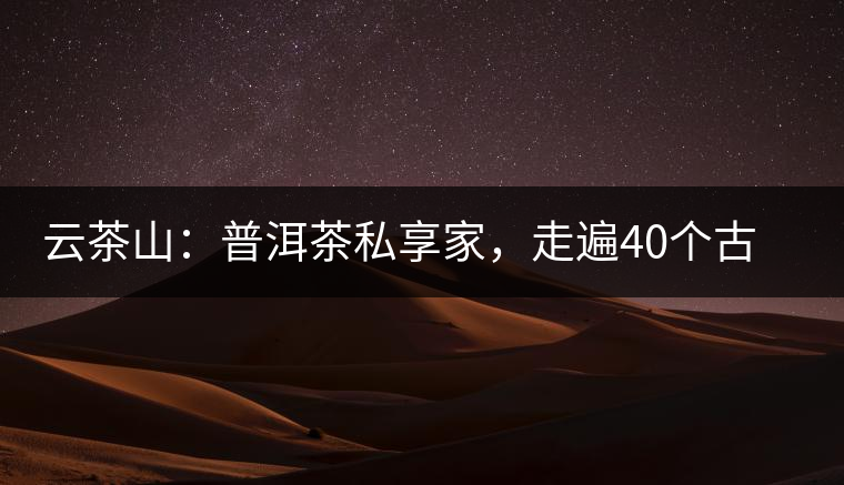 云茶山：普洱茶私享家，走遍40個(gè)古寨，24小時(shí)提供專家評(píng)分與產(chǎn)地茶農(nóng)一手報(bào)價(jià)